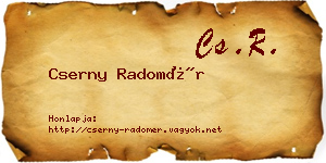 Cserny Radomér névjegykártya